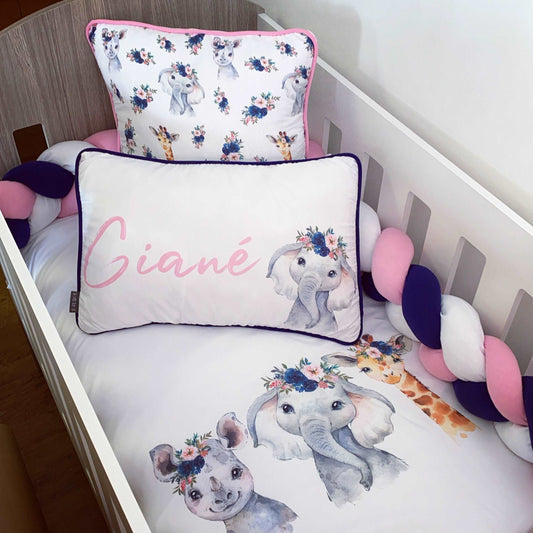 Cot Bedding - Navy Safari Set 02