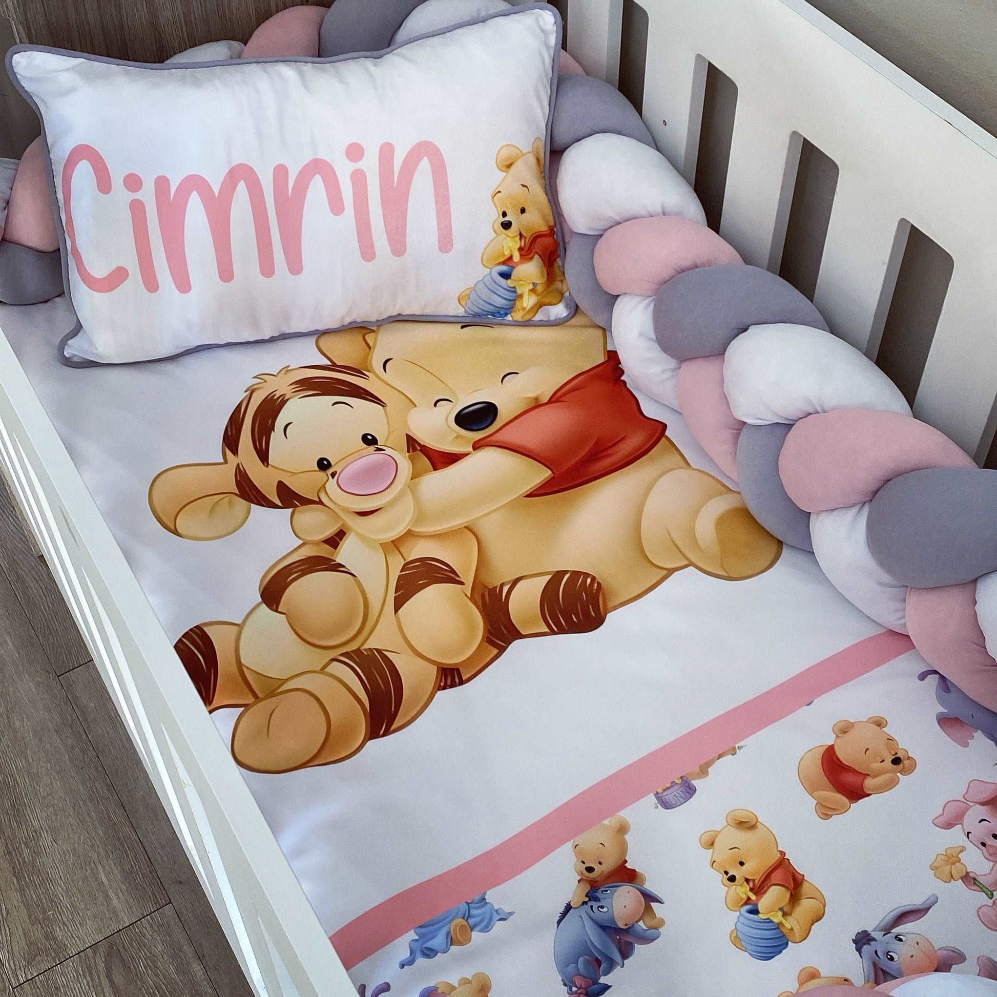 Cot Bedding - Pink Winnie the Pooh Set 02