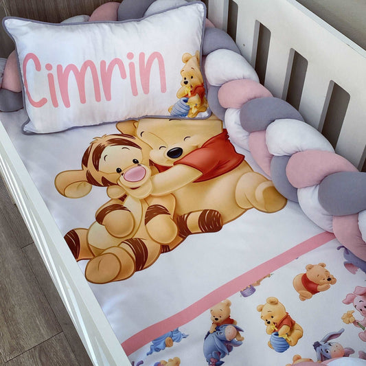 Cot Bedding - Pink Winnie the Pooh Set 02