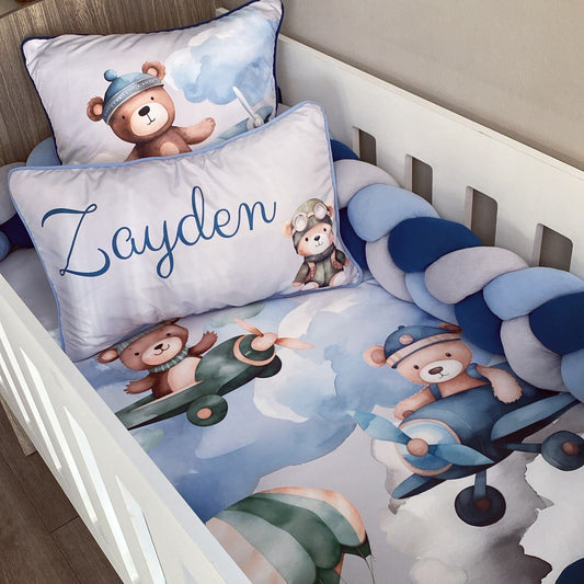 Cot Bedding - Up and Away Bear Set 02