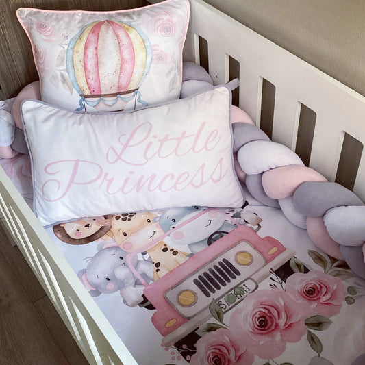 Cot Bedding - Pink Safari Set 03