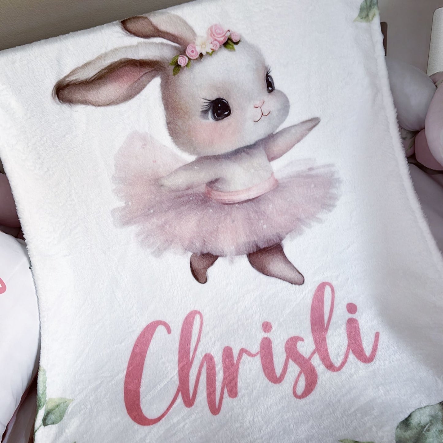 Cot Bedding - Pink Bunny Set 16