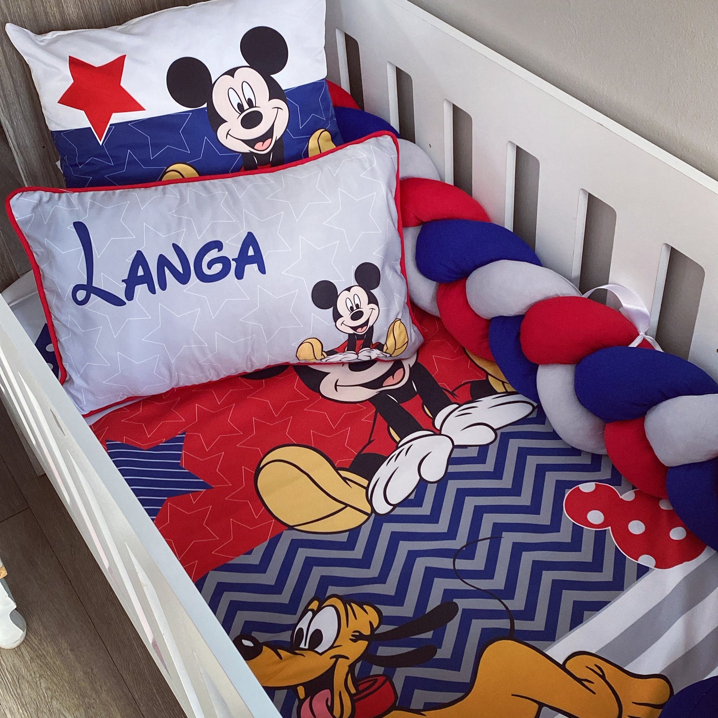 Cot Bedding - Red Mickey Mouse Set 01
