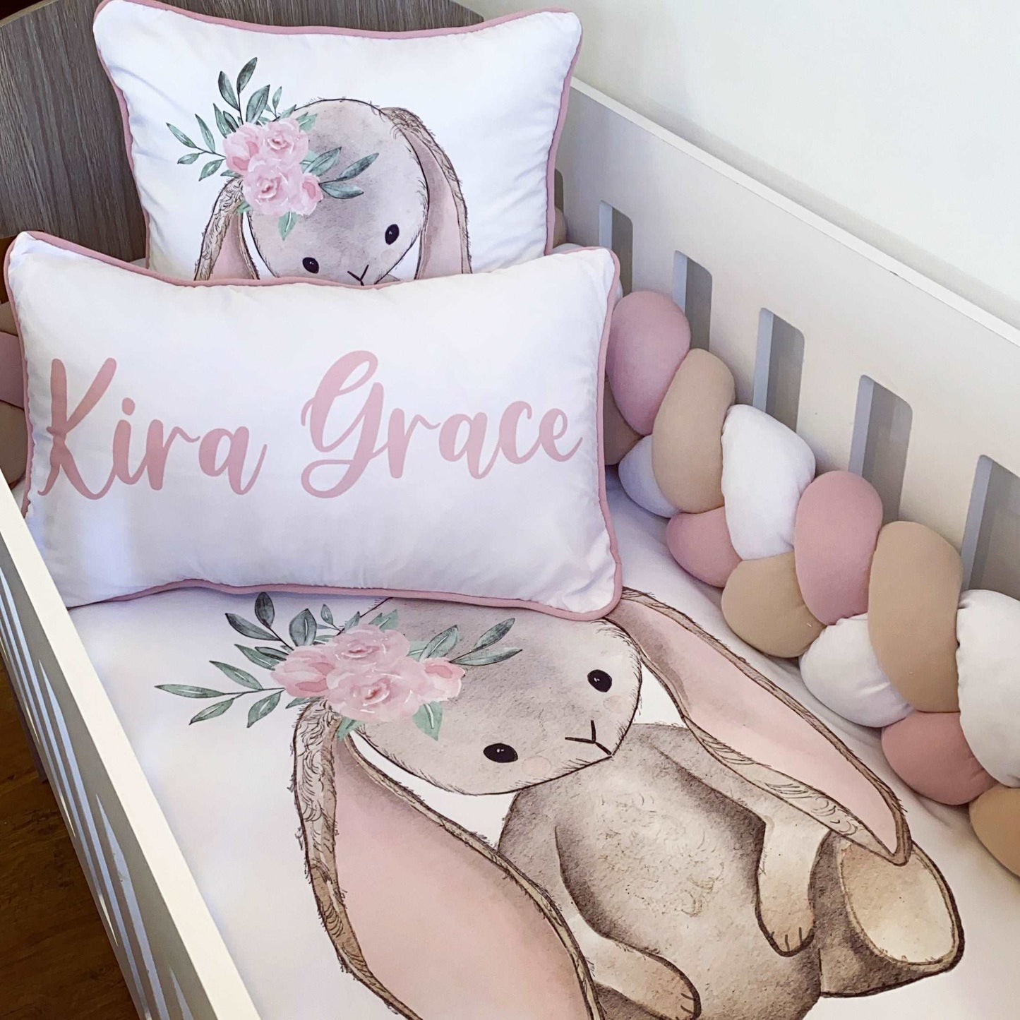 Cot Bedding - Pink Bunny Set 09