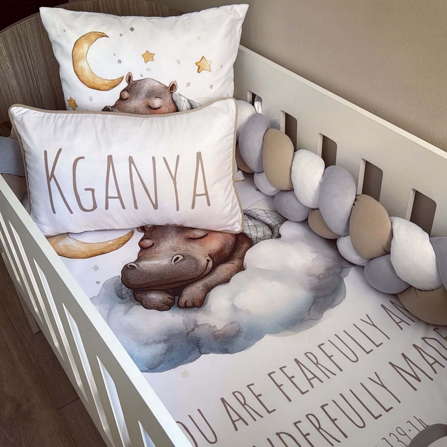 Cot Bedding - Sleeping Hippo Set 01