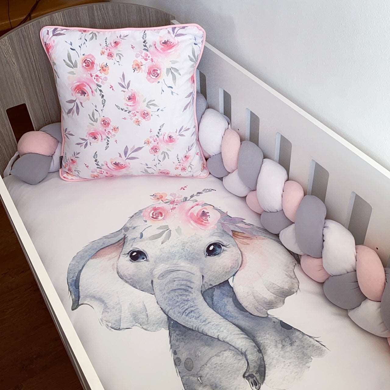 Cot Bedding - Pink Elephant Set 12