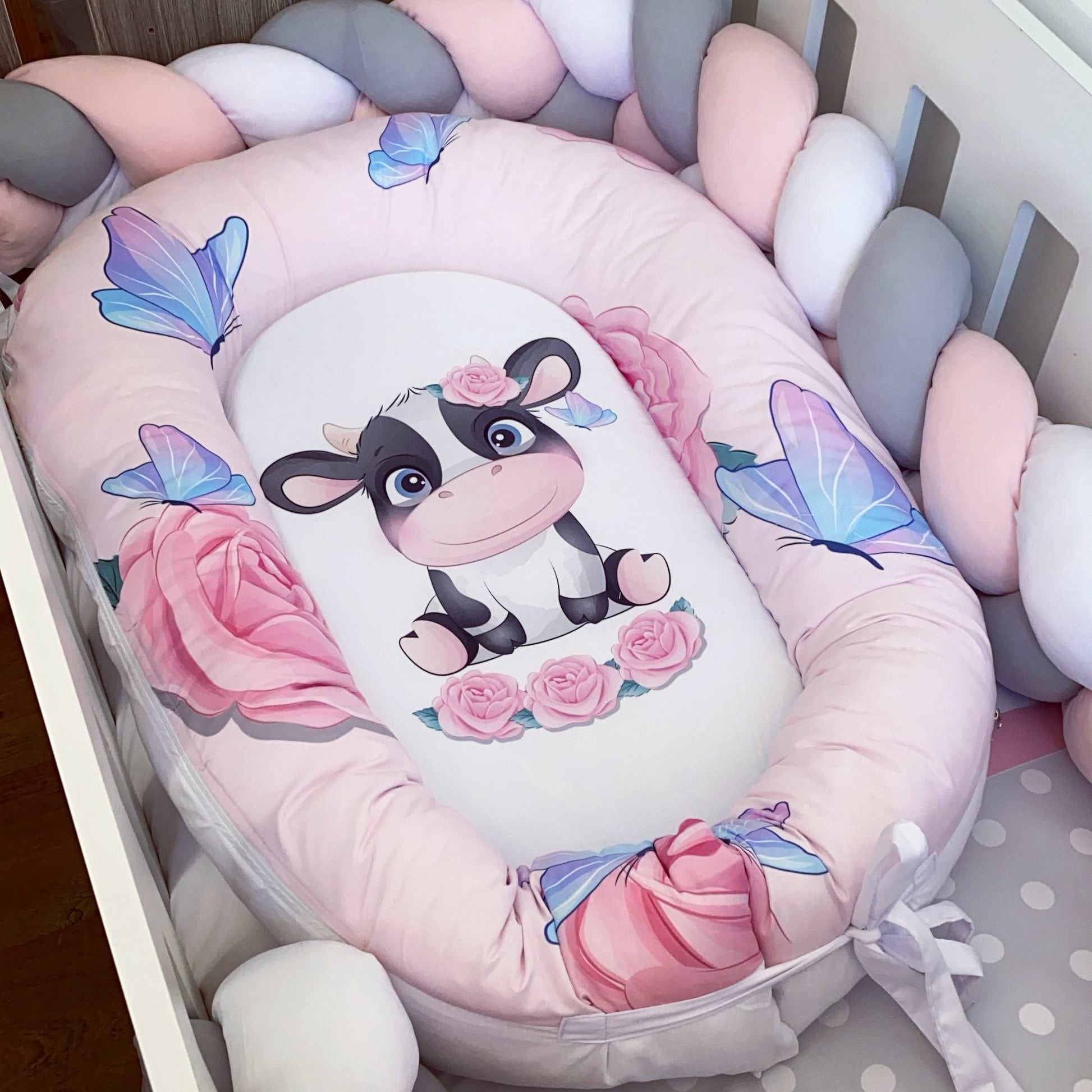 Cot Bedding - Pink Cow Set 01