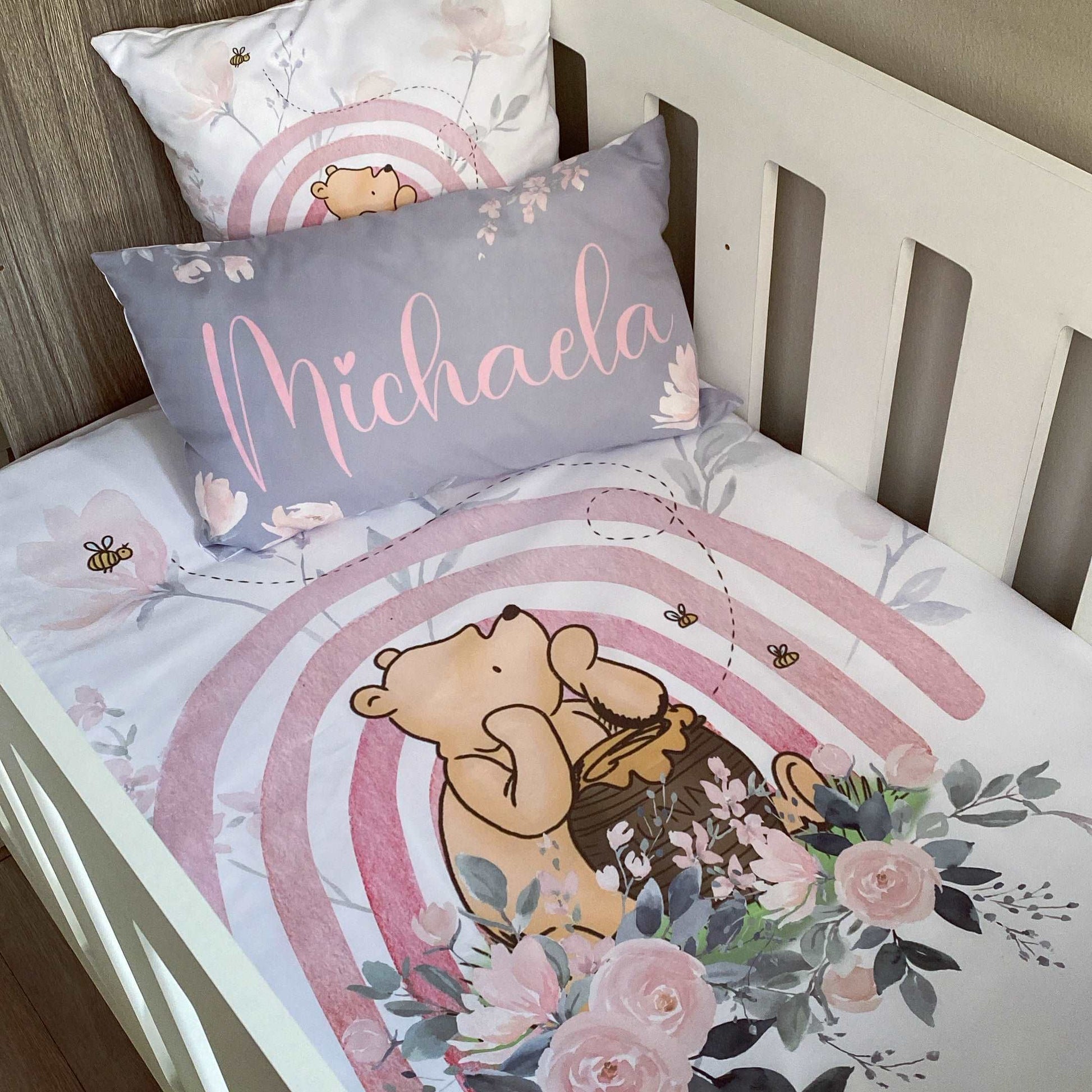Cot Bedding - Pink Winnie the Pooh Set 04