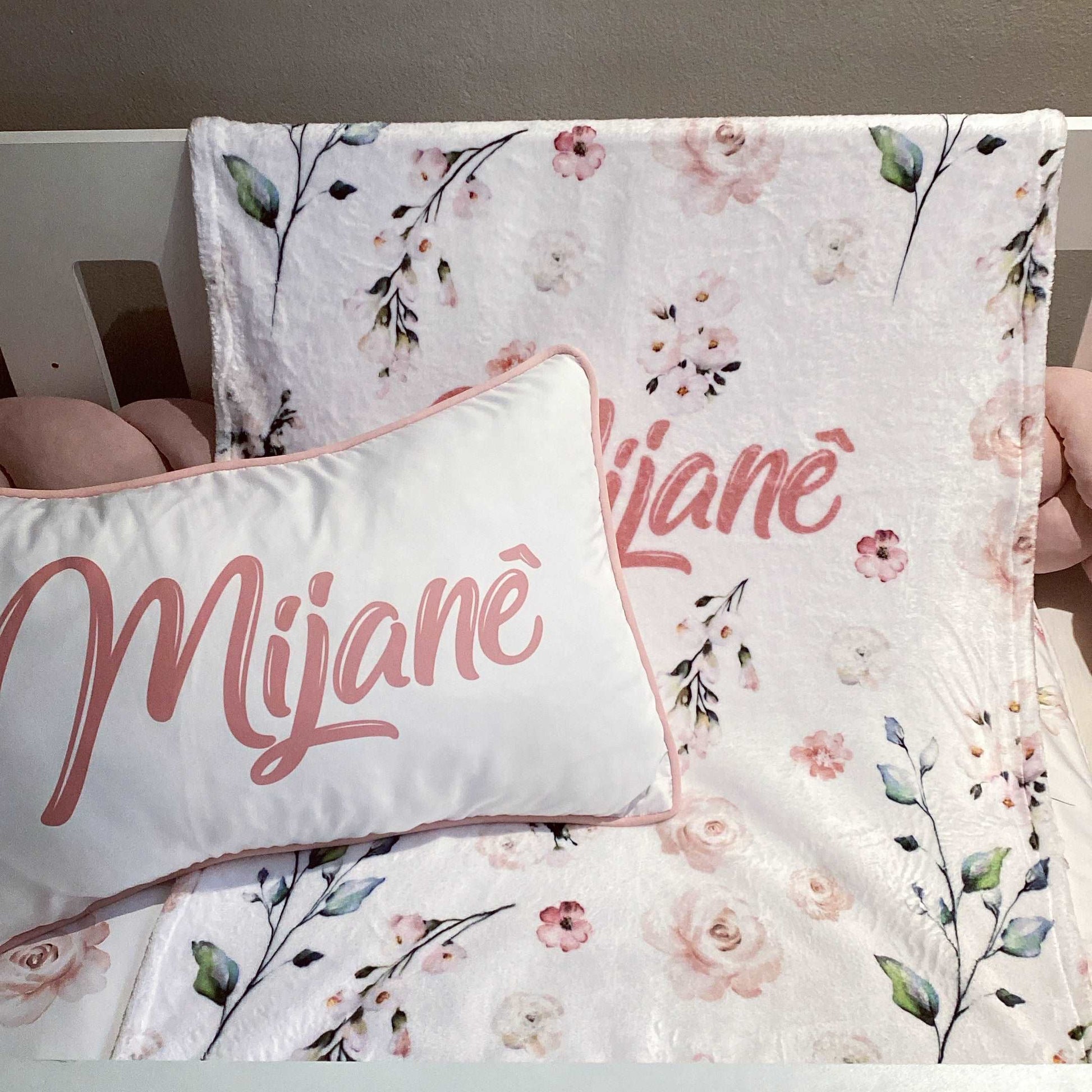 Cot Bedding - Pink Floral Set 02