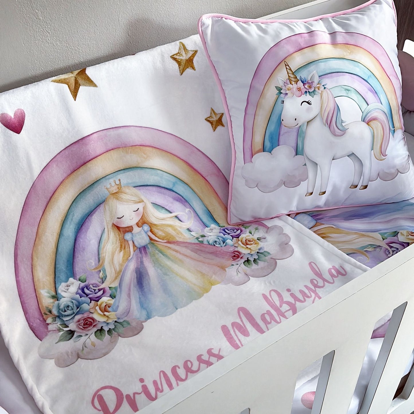 Cot Bedding - Pink Unicorn Set 12
