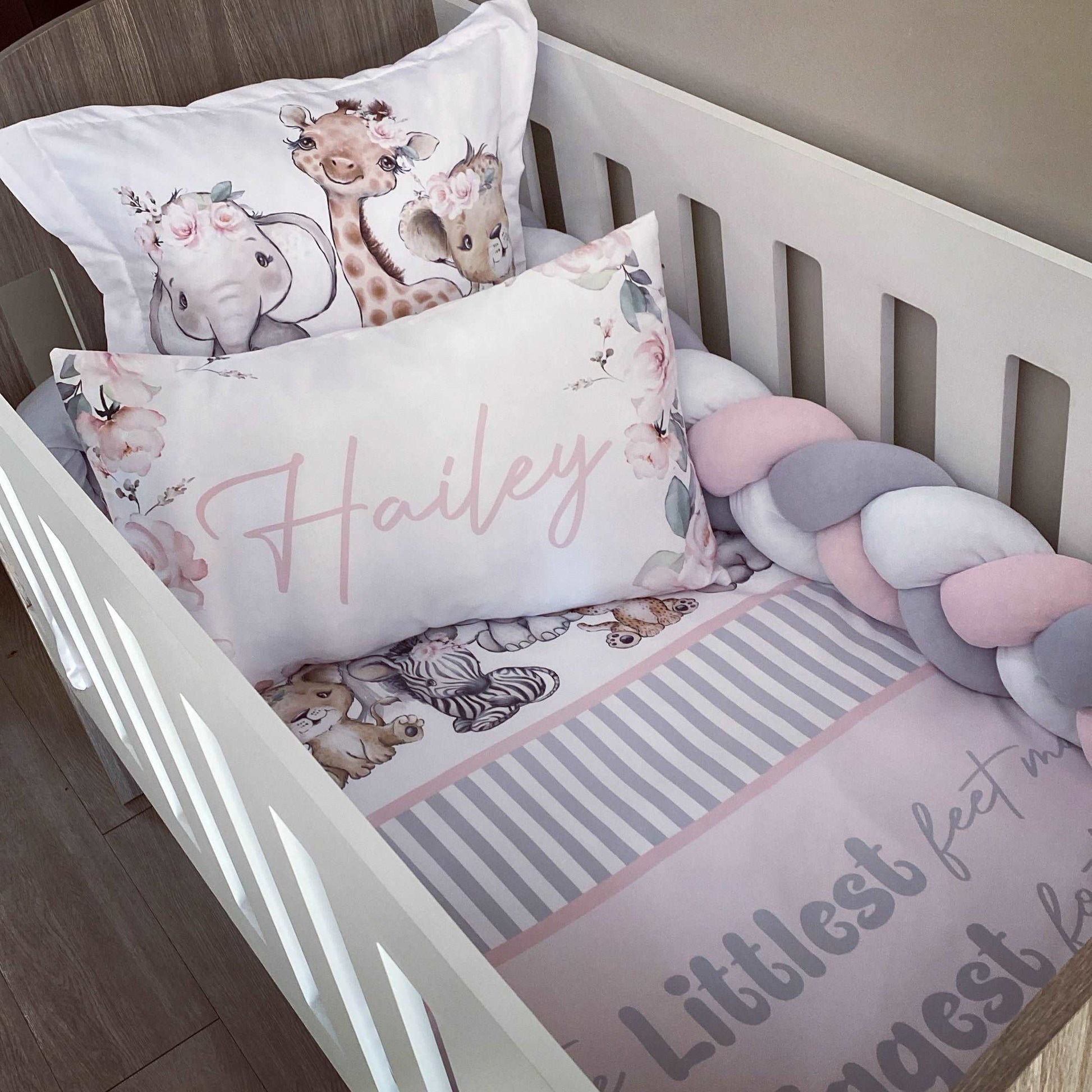 Cot Bedding - Pink Safari Set 02