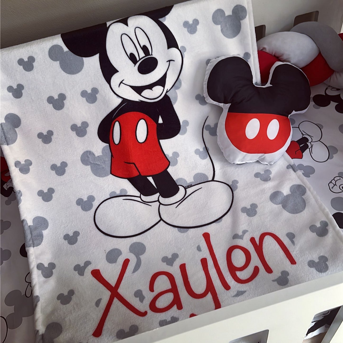Cot Bedding - Red Black Mouse Set 04