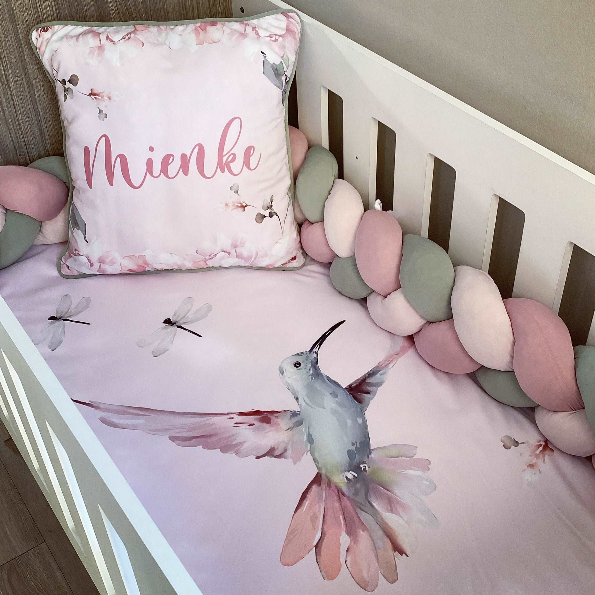 Cot Bedding - Pink Bird Set 01