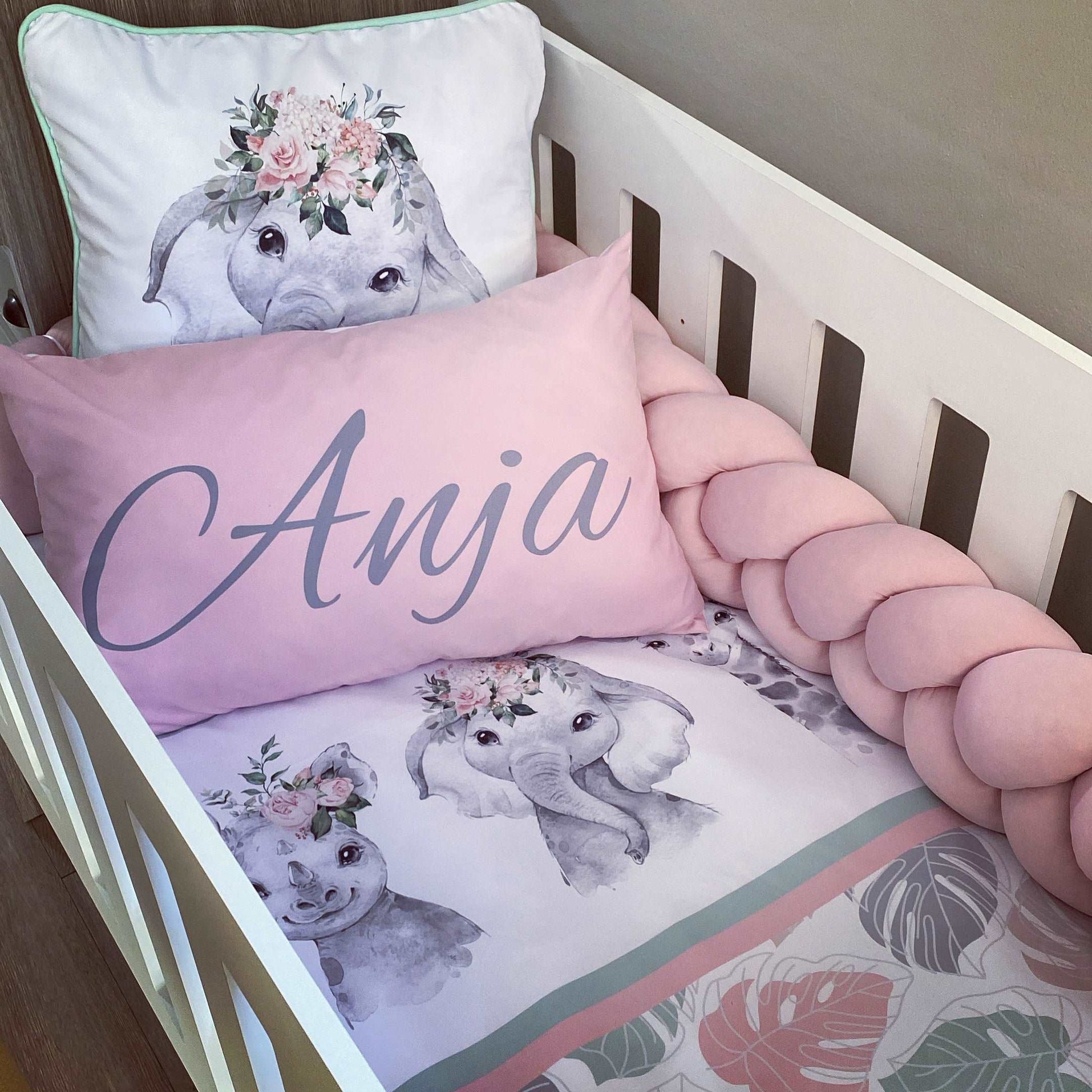 Cot Bedding - Pink Safari Set 06