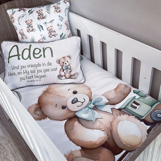 Cot Bedding - Sage Bear Set 01