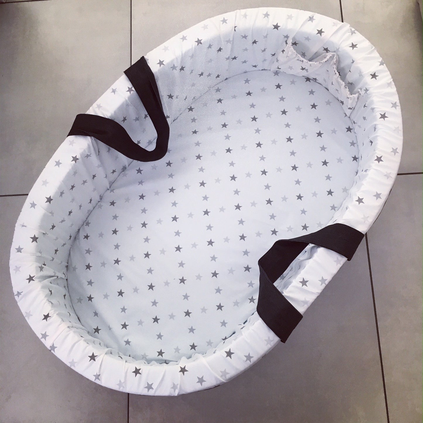 Carry Cot - Grey Stars 01
