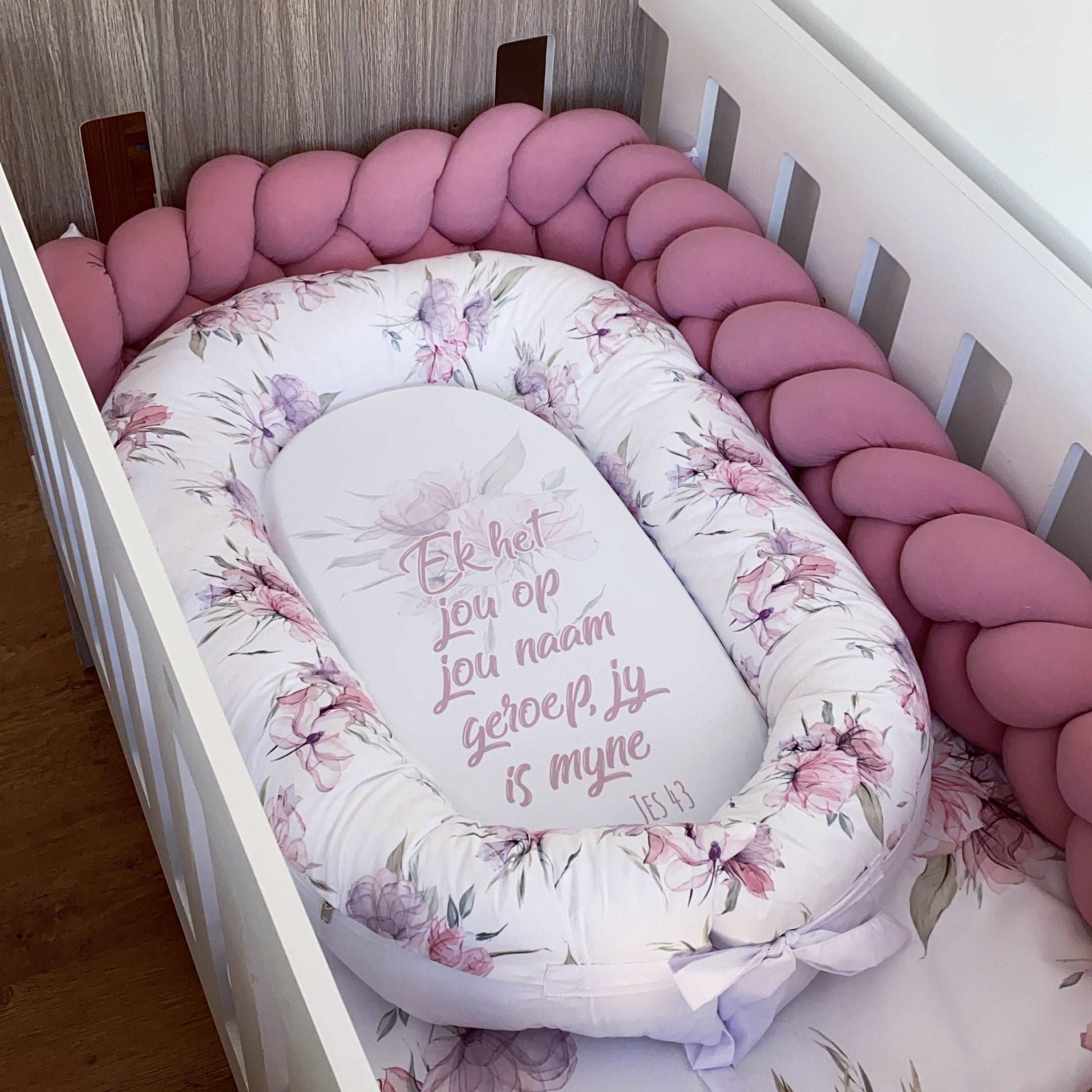 Cot Bedding - Pink Floral Set 02