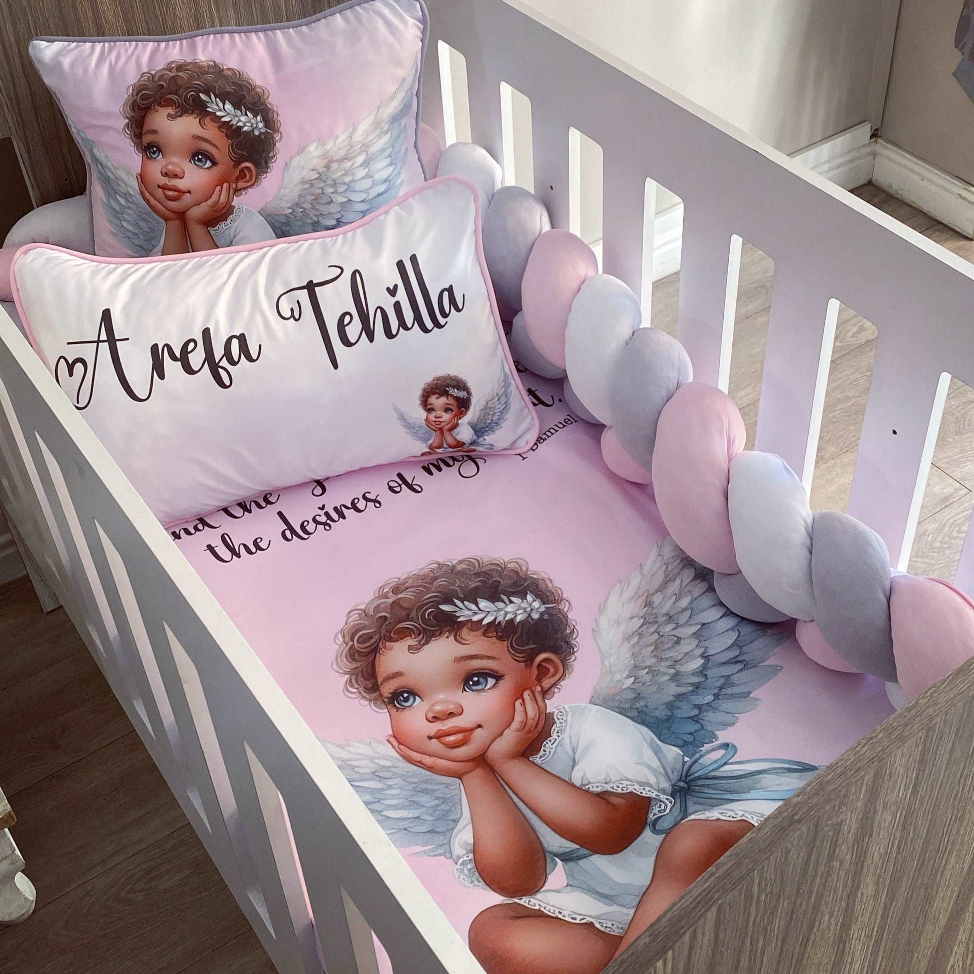 Cot Bedding - Pink Angel Set 01