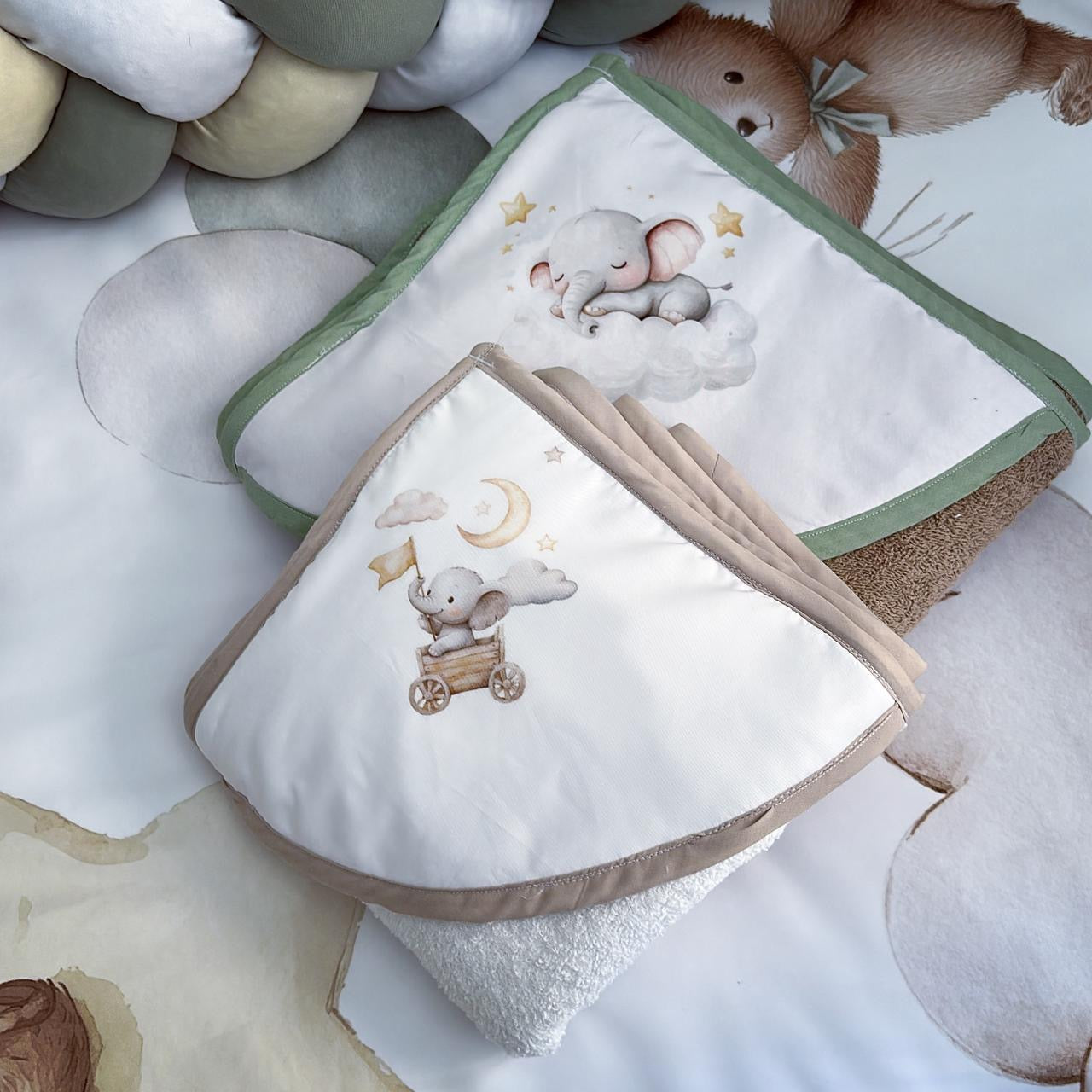 Cot Bedding - Sage Bear Set 02