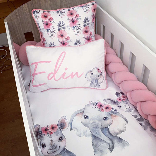 Cot Bedding - Pink Safari Set 16