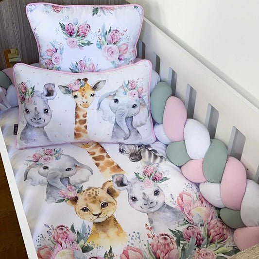 Cot Bedding - Pink Safari Set 12