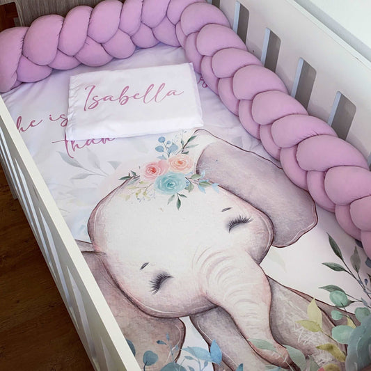 Cot Bedding - Pink Elephant Set 10