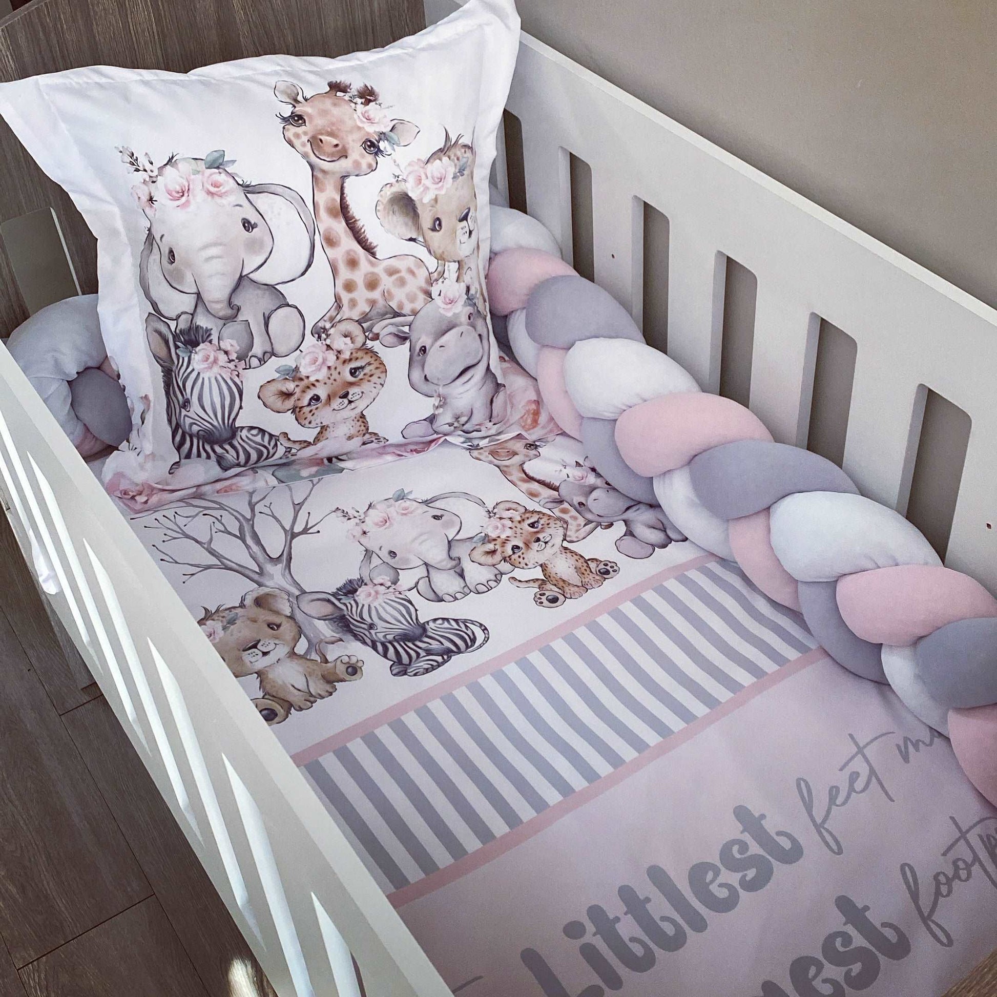 Cot Bedding - Pink Safari Set 02