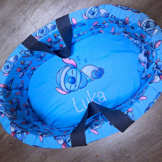Carry Cot - Blue Stitch 01