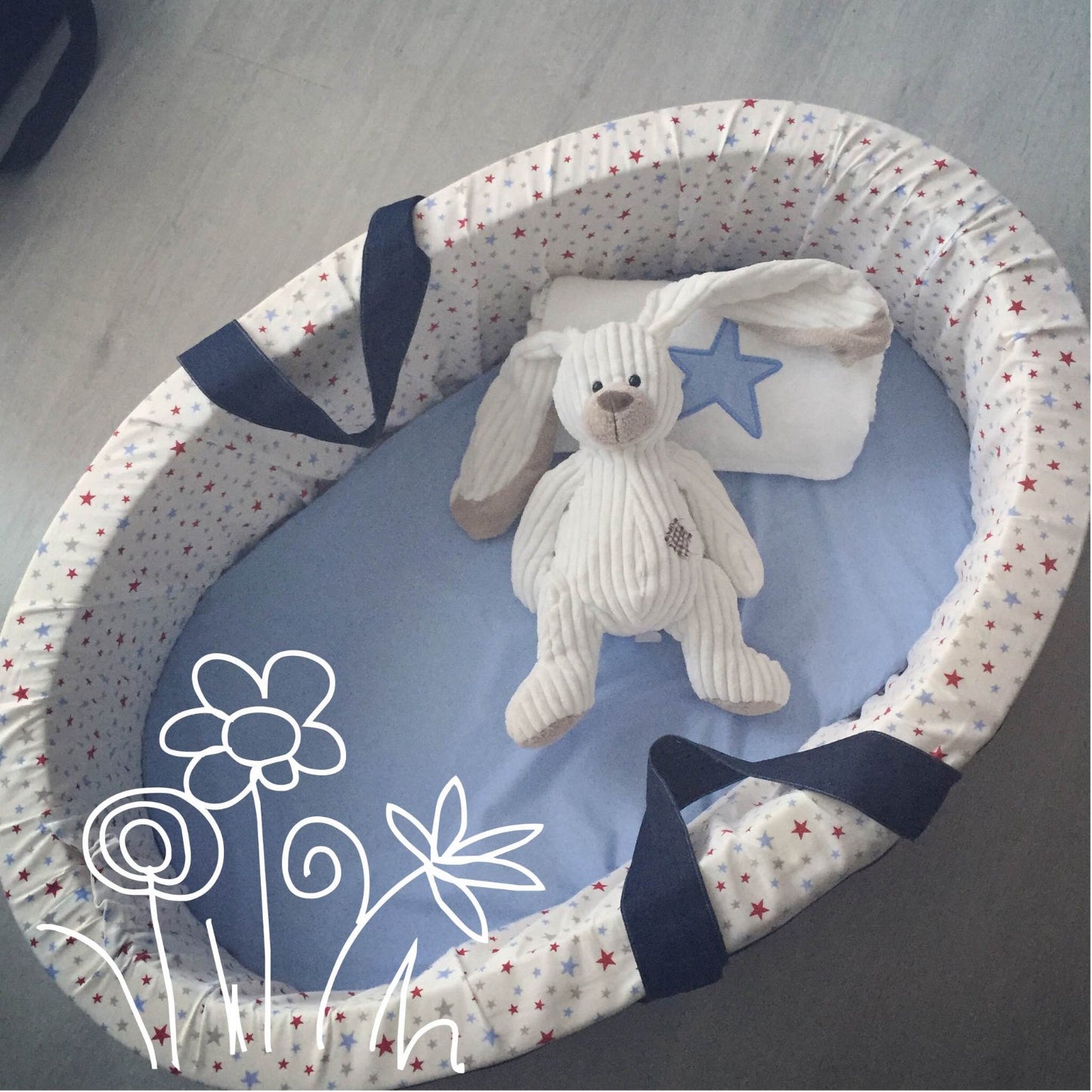 Carry Cot - Blue Stars 01