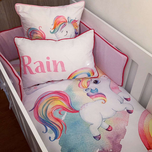 Cot Bedding - Pink Unicorn Set 04
