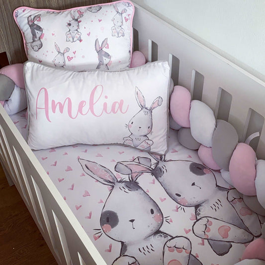 Cot Bedding - Pink Bunny Set 03