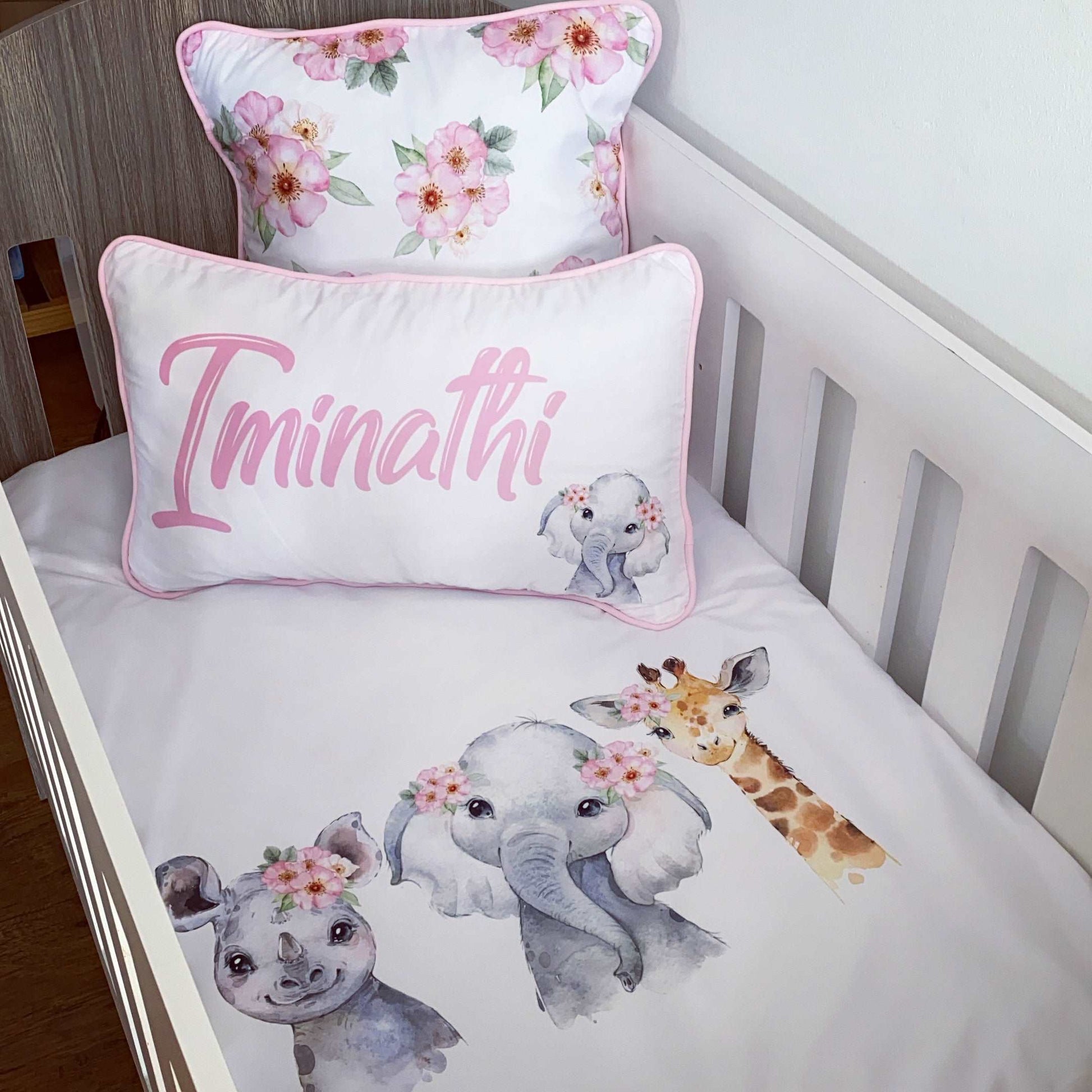 Cot Bedding - Pink Safari Set 08