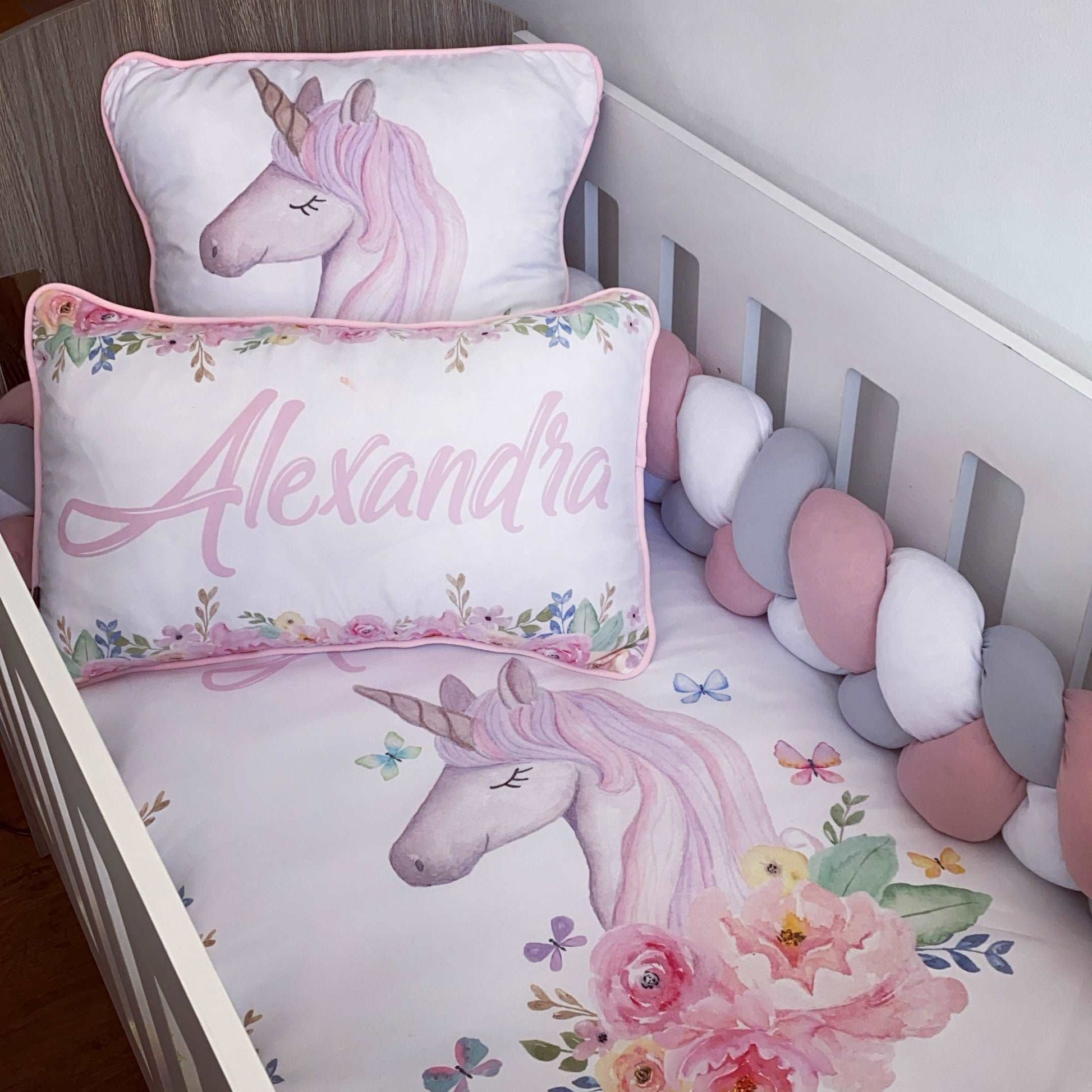 Cot Bedding - Pink Unicorn set 03
