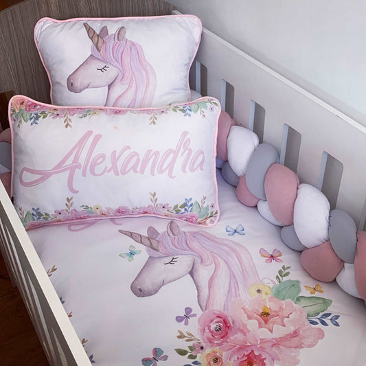 Cot Bedding - Pink Unicorn set 03