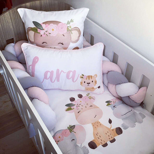 Cot Bedding - Pink Safari Set 16