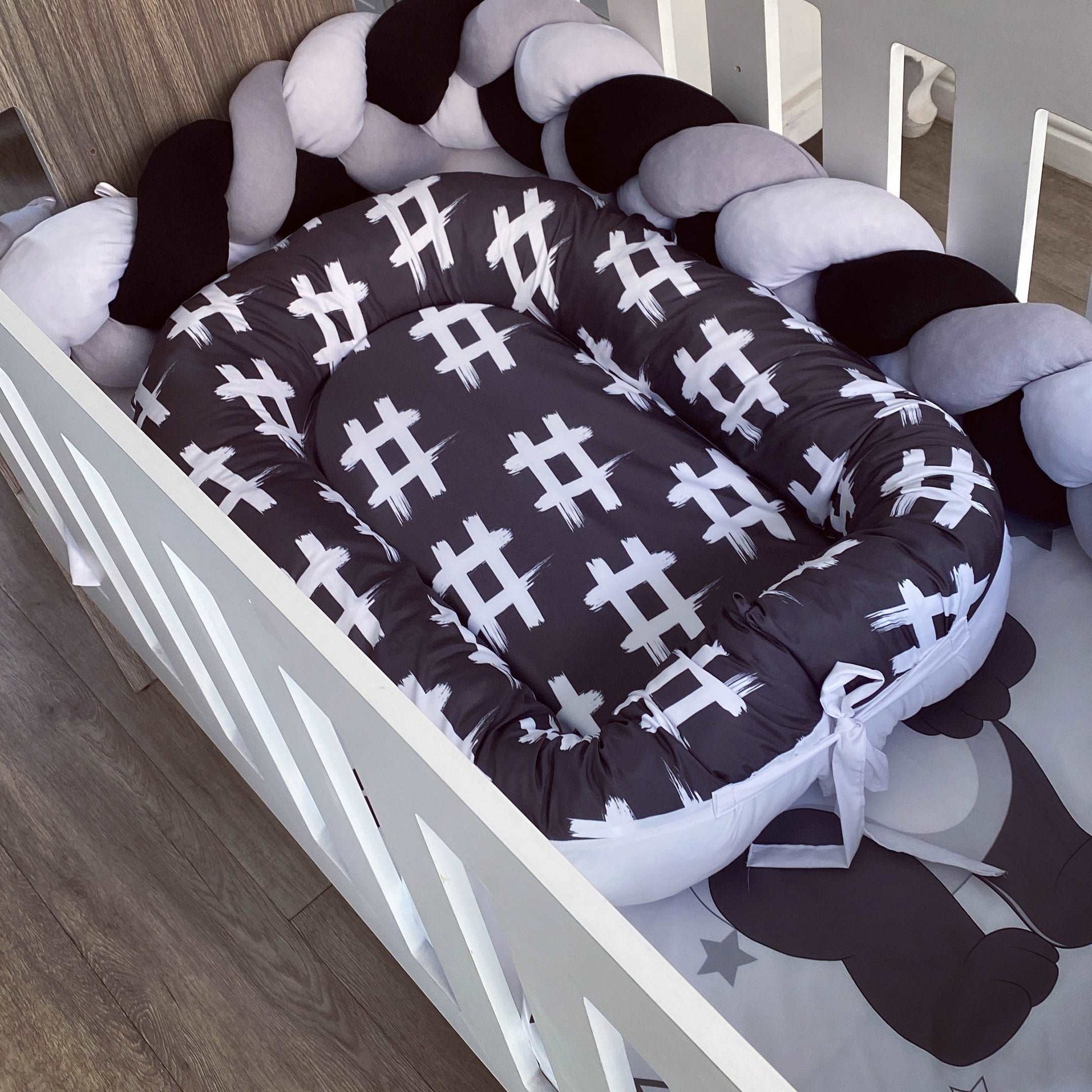Cot Bedding - Black Panda Set 01