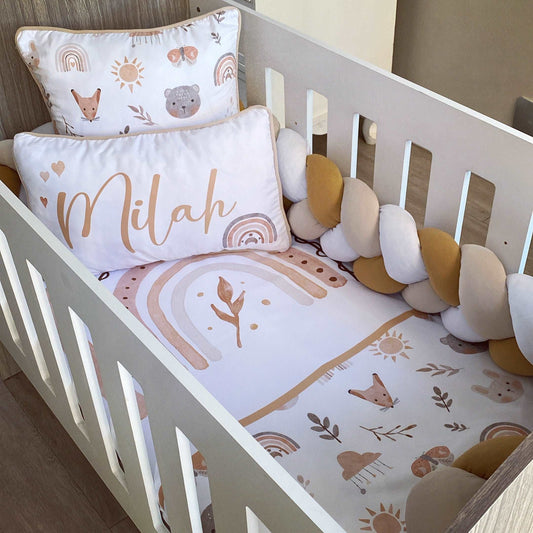 Cot Bedding - Boho Rainbow Set 01