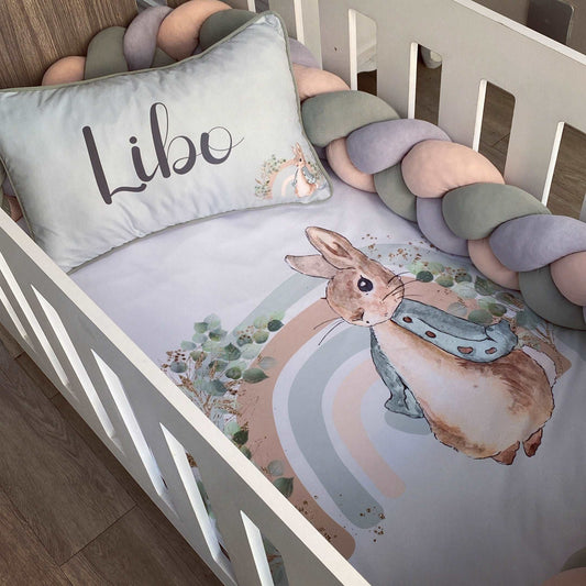 Cot Bedding - Sage Bunny Set 01