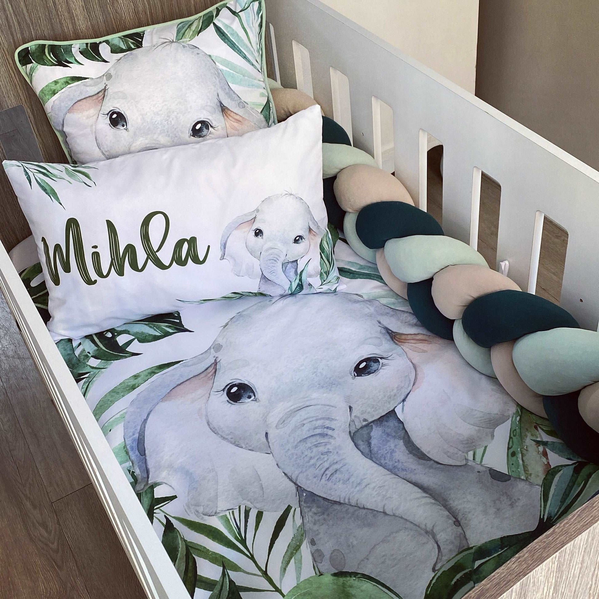 Cot Bedding - Leaf Elephant Set 01