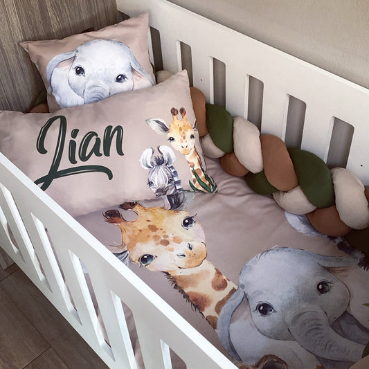 Cot Bedding - Stone Safari Set 01