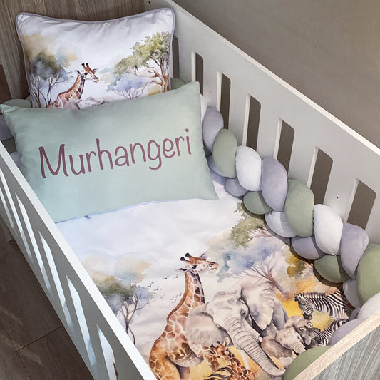 Cot Bedding - Sage Safari Set 03