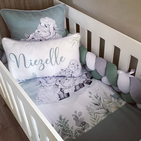 Cot Bedding - Sage Sheep Set 01