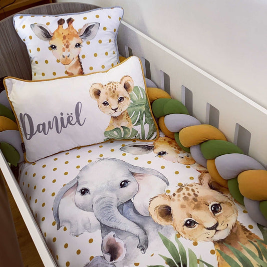 Cot Bedding - Mustard Safari Set 01