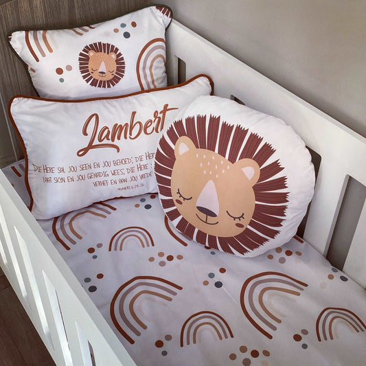 Cot Bedding - Boho Lion Rainbow Set 01