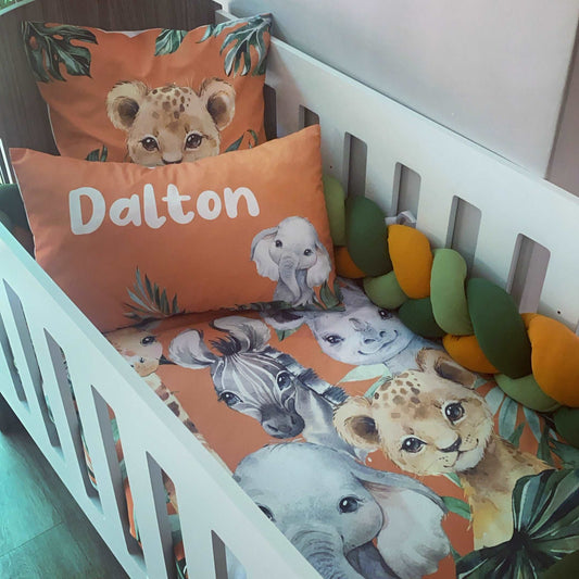 Cot Bedding - Orange Safari Set 01