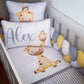 Cot Bedding - Yellow Grey Giraffe Set 01