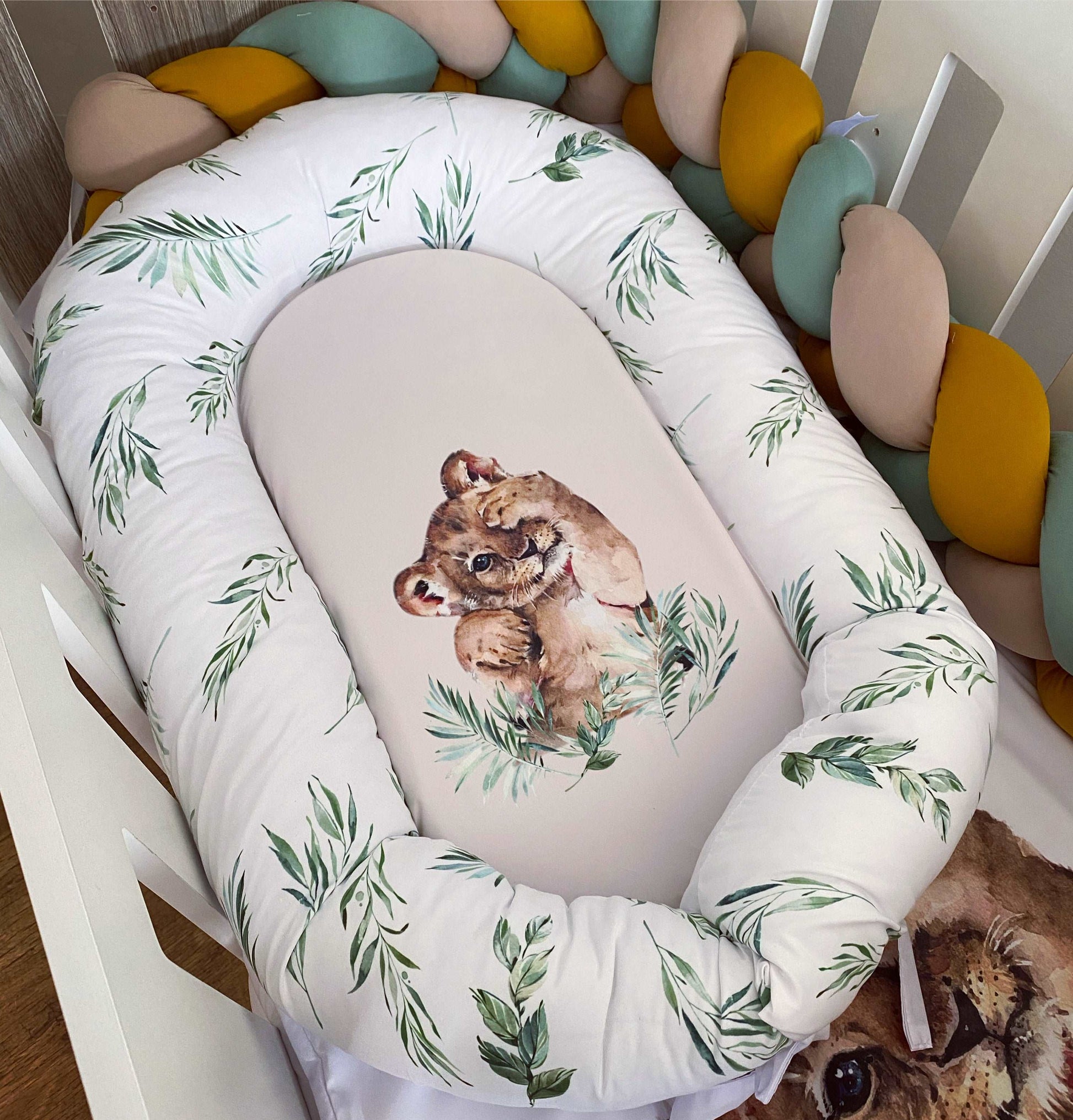 Cot Bedding - Mustard Lion Set 01