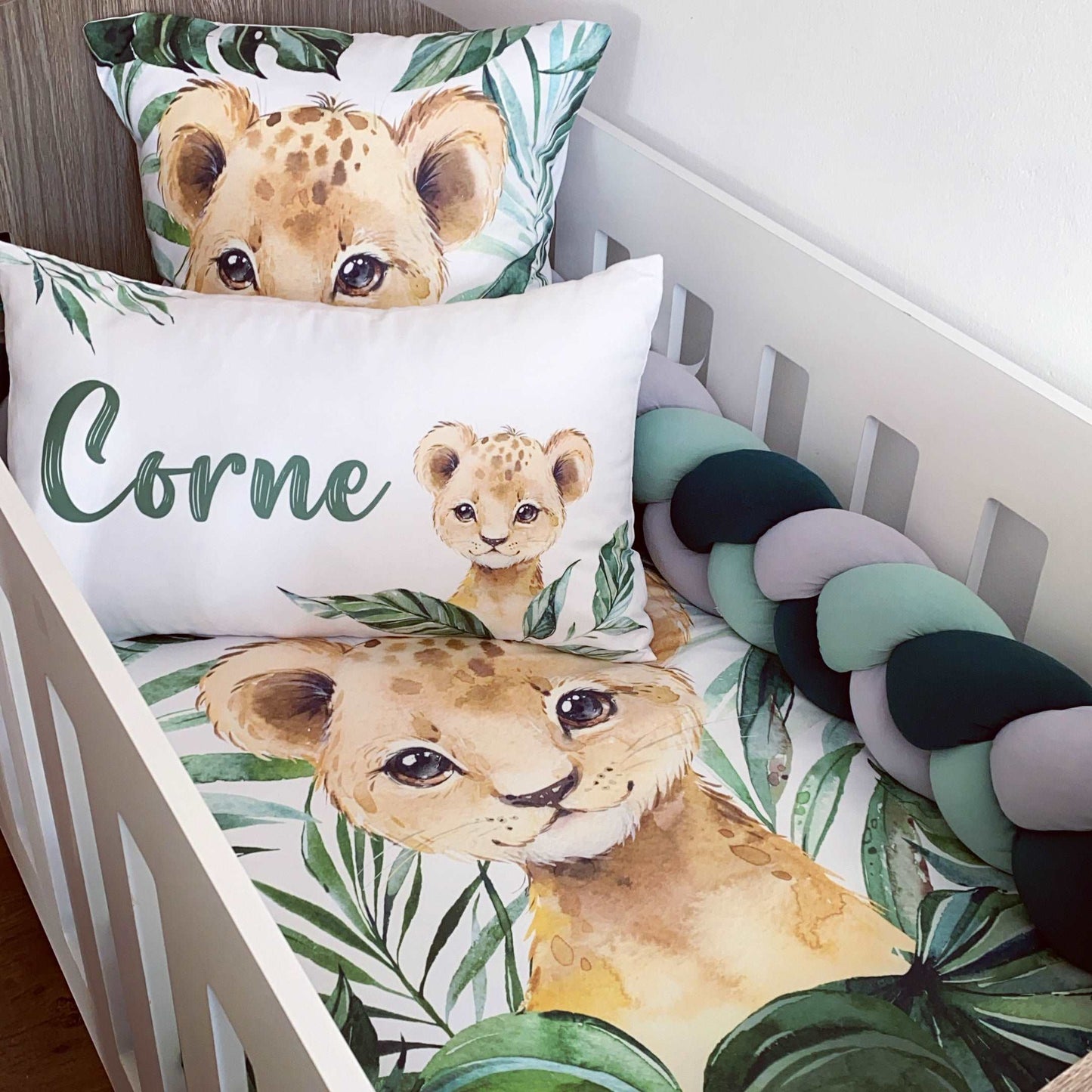 Cot Bedding - Green Lion Set 01