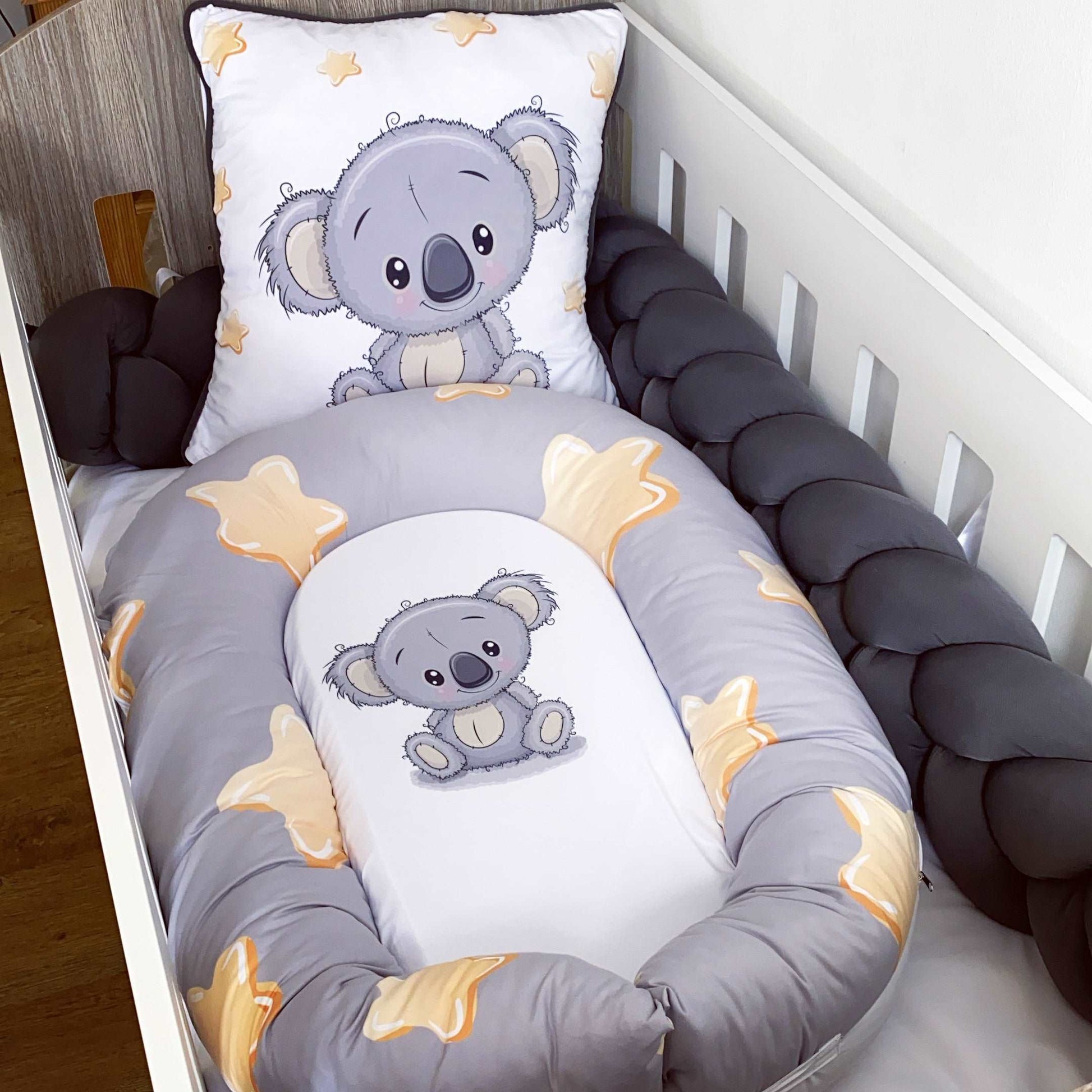 Cot Bedding - Grey Koala Set 01