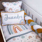 Cot Bedding - Mustard Sage Rainbow Set